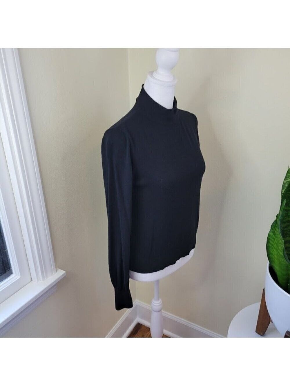 Topshop Black Knit Turtleneck Sweater Long Sleeve Pullover Women's Size 4 - Picture 8 of 13